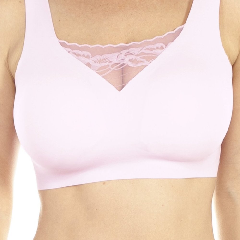 Rhonda Shear Body Bra with Lace Inset